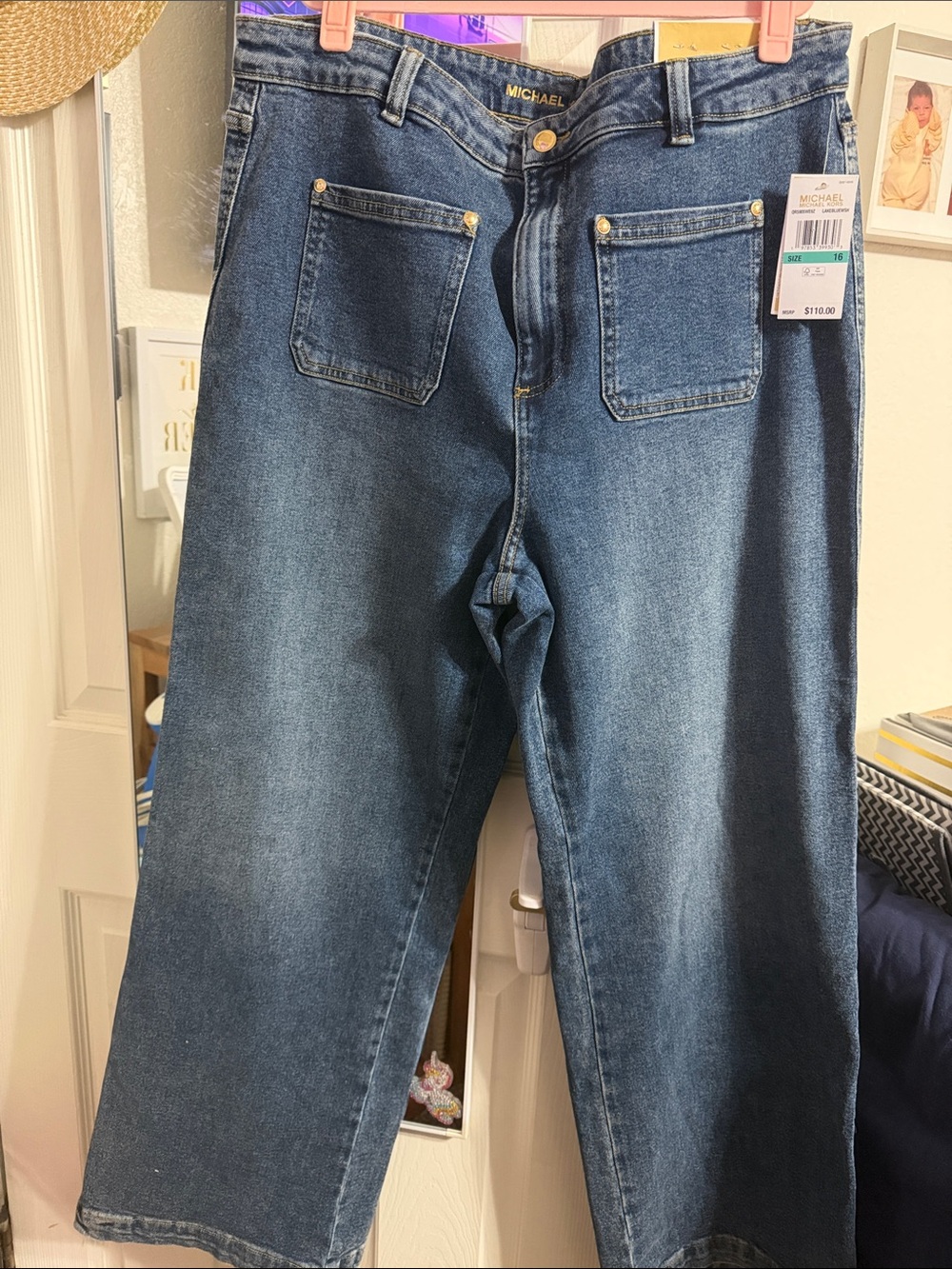 Michael Kors Dark Blue Wide Leg Jeans